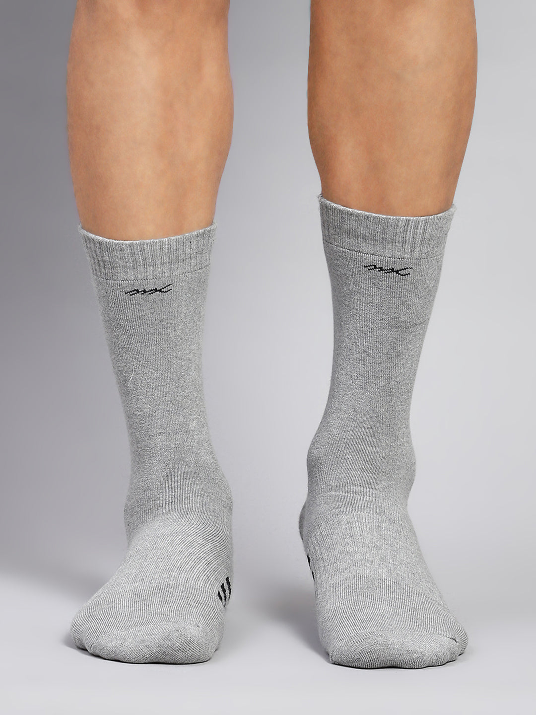 Men Cotton Blend Solid Calf Length Socks (Pack of 3)