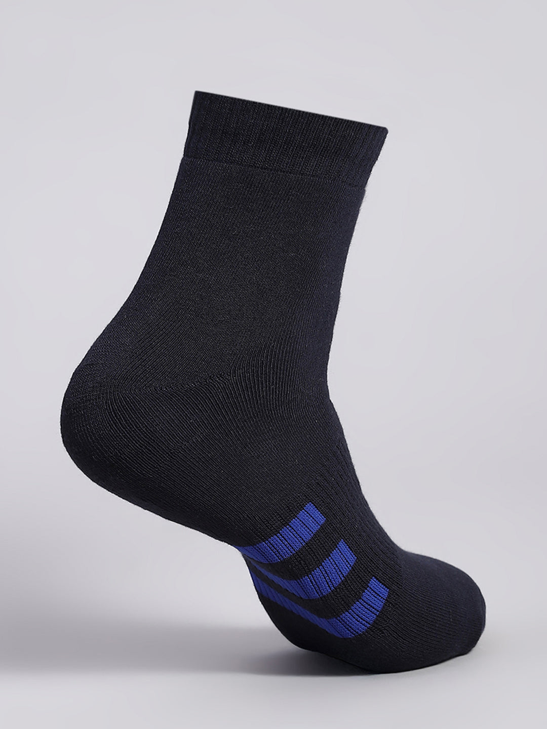 Men Cotton Blend Solid Calf Length Socks (Pack of 3)