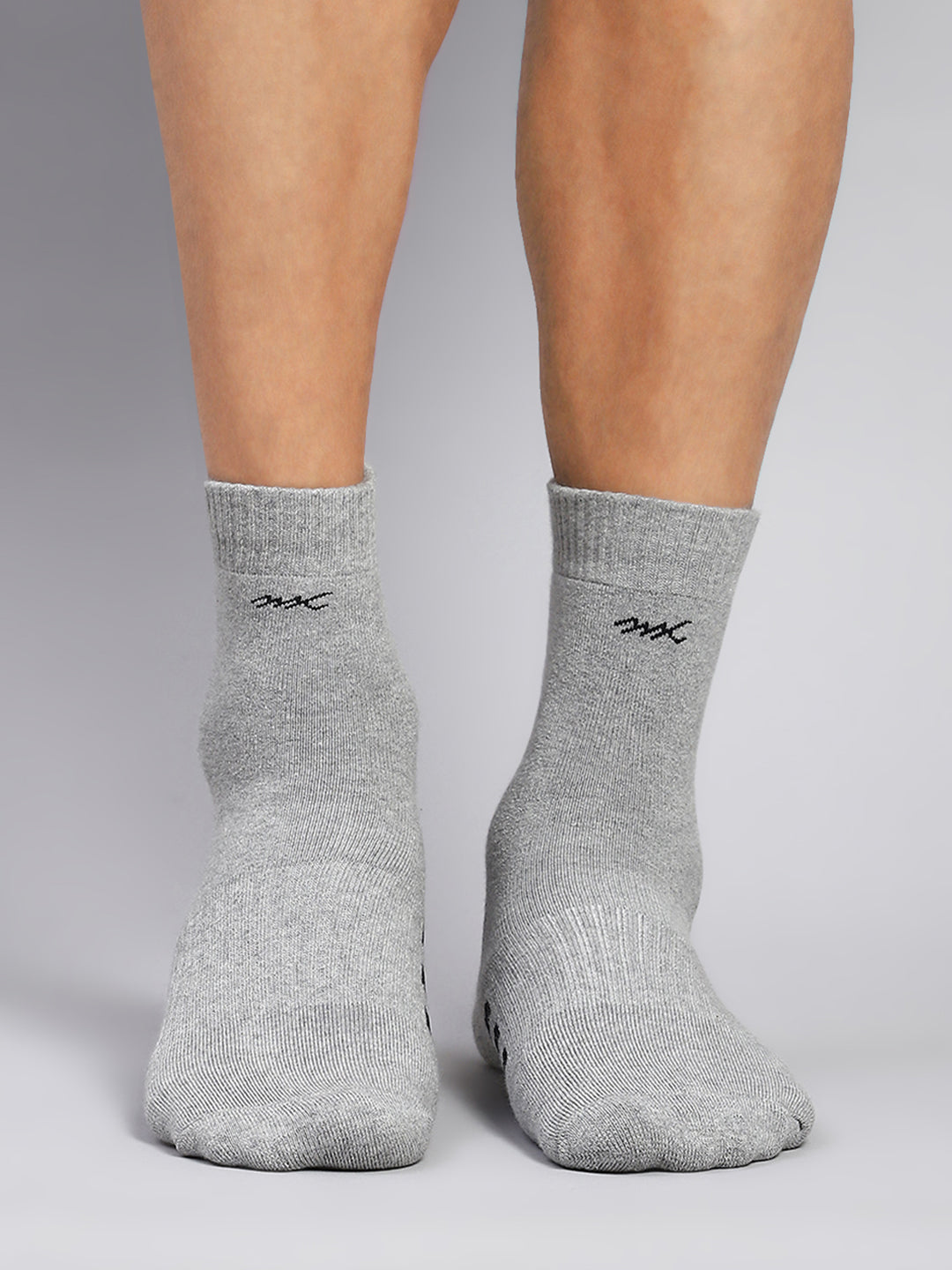 Men Cotton Blend Solid Calf Length Socks (Pack of 3)