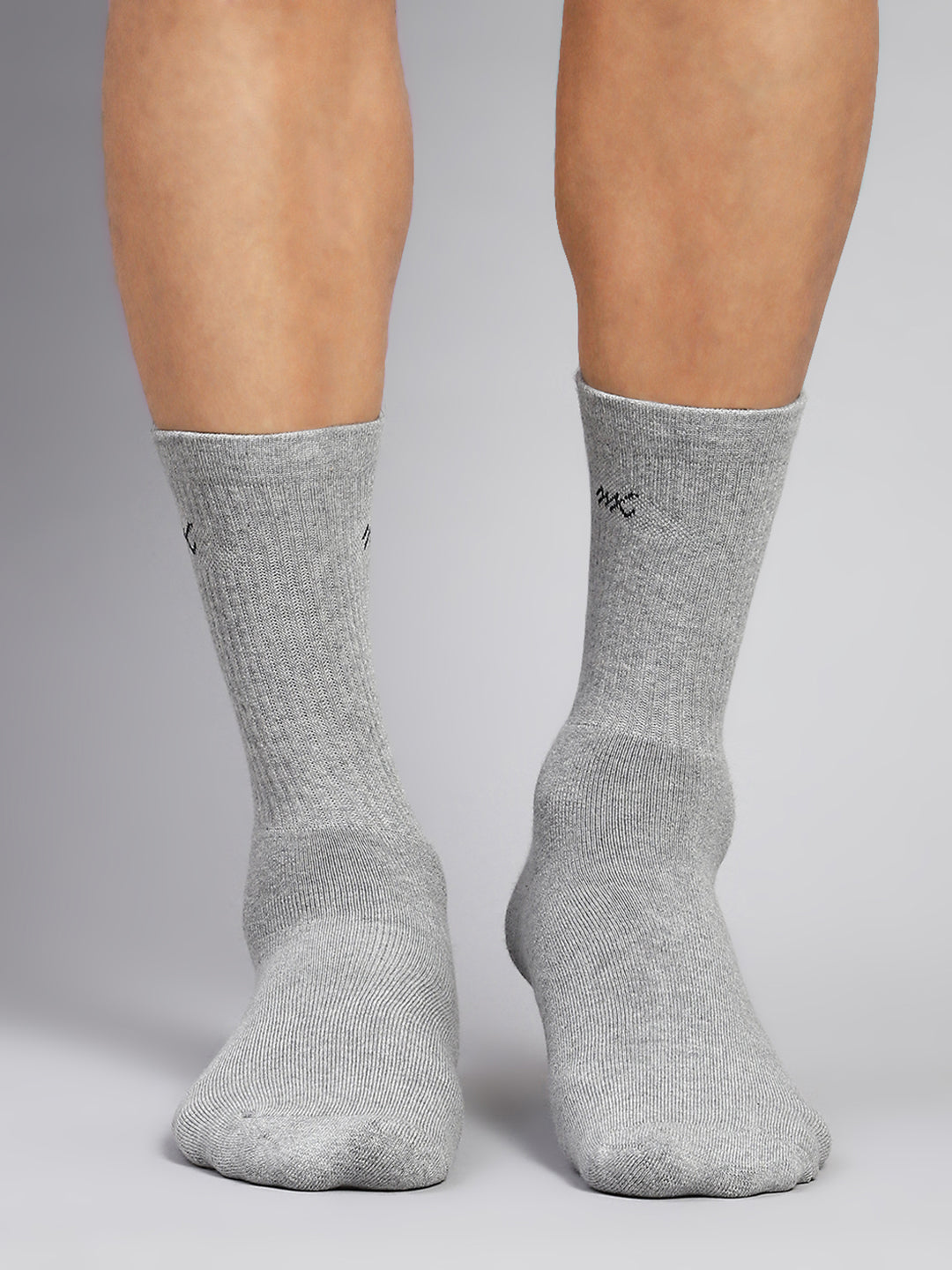 Men Cotton Blend Solid Calf Length Socks (Pack of 3)