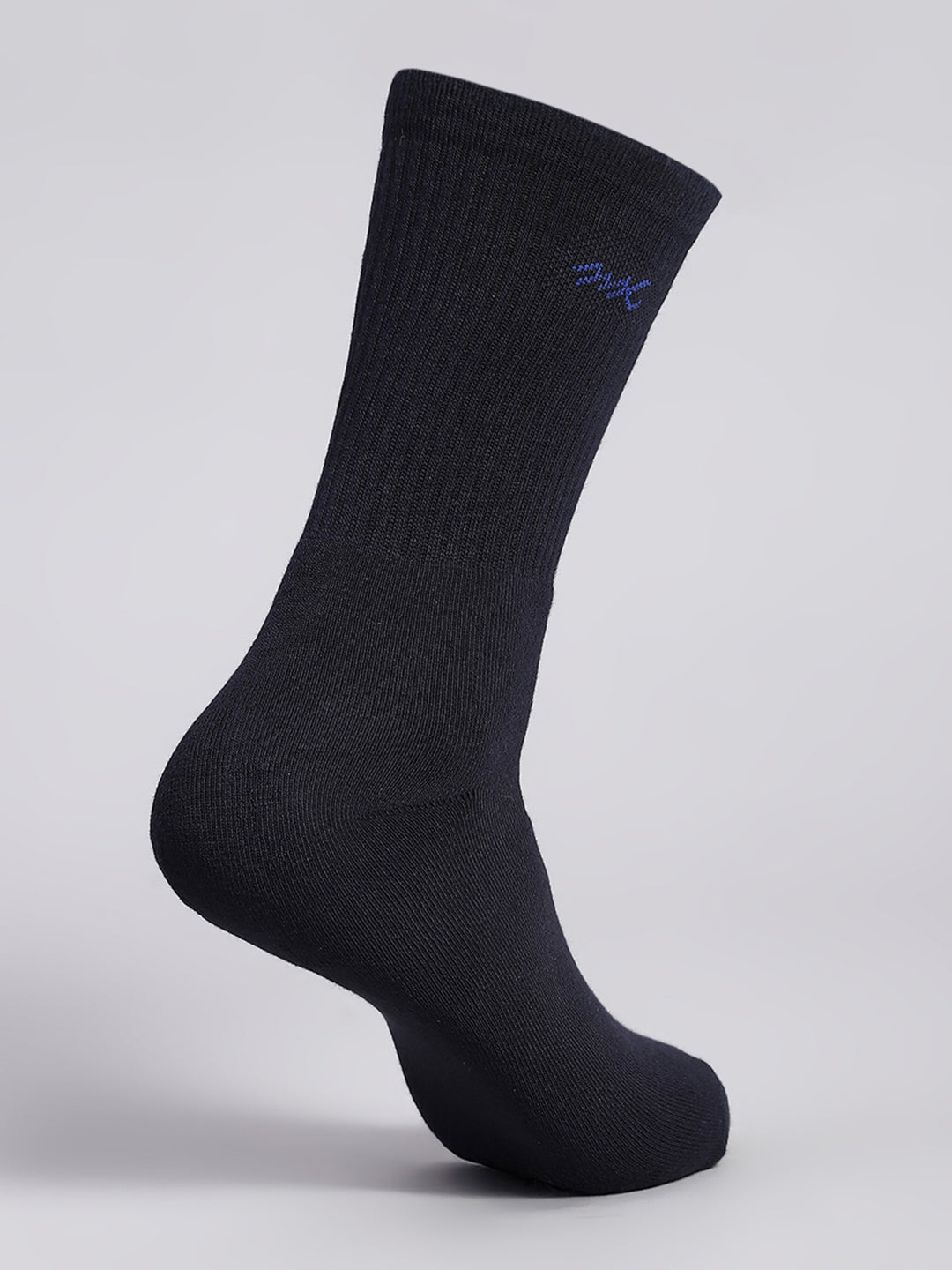 Men Cotton Blend Solid Calf Length Socks (Pack of 3)