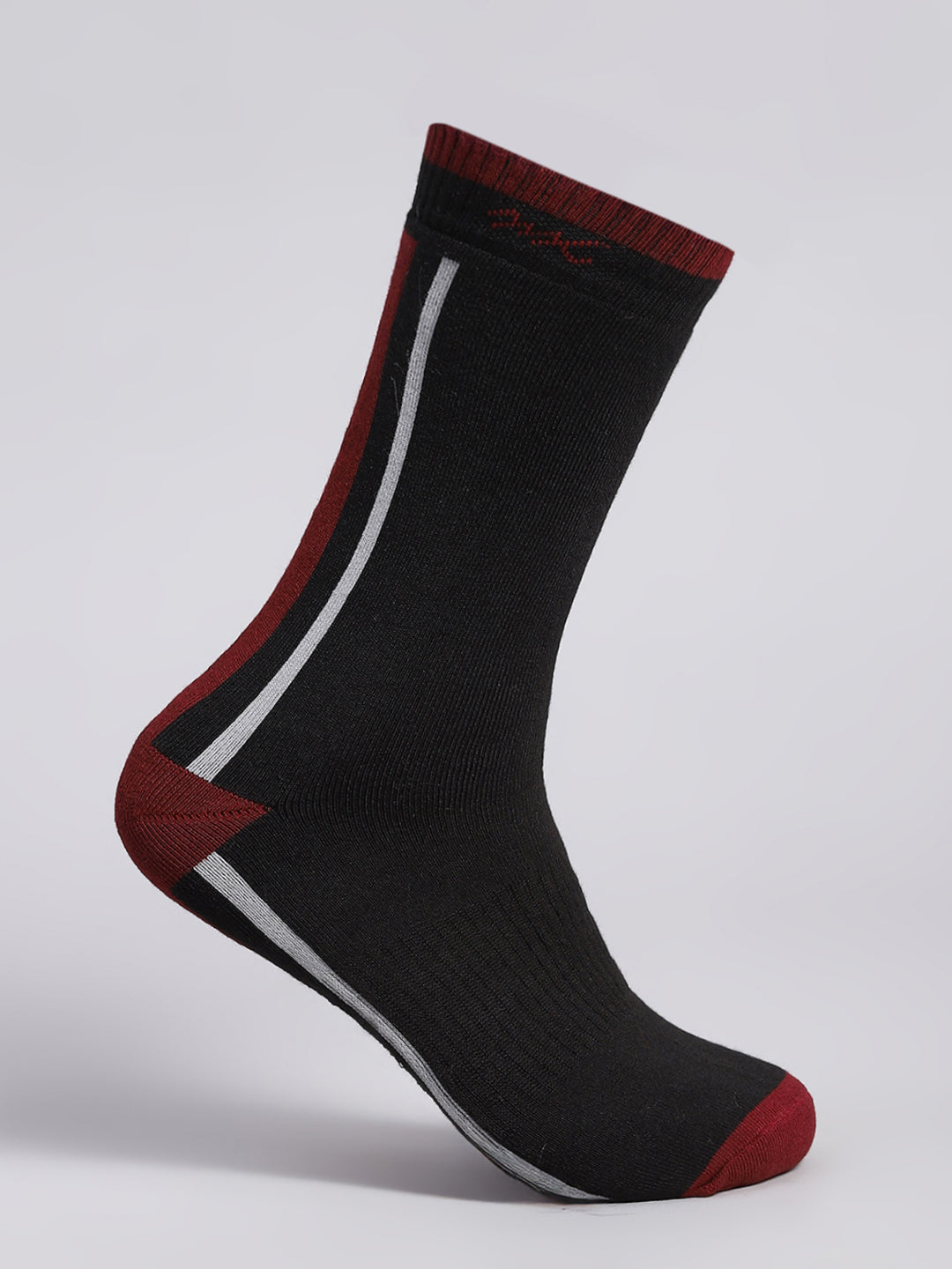 Men Cotton Blend Self Design Calf Length Socks (Pack of 3)