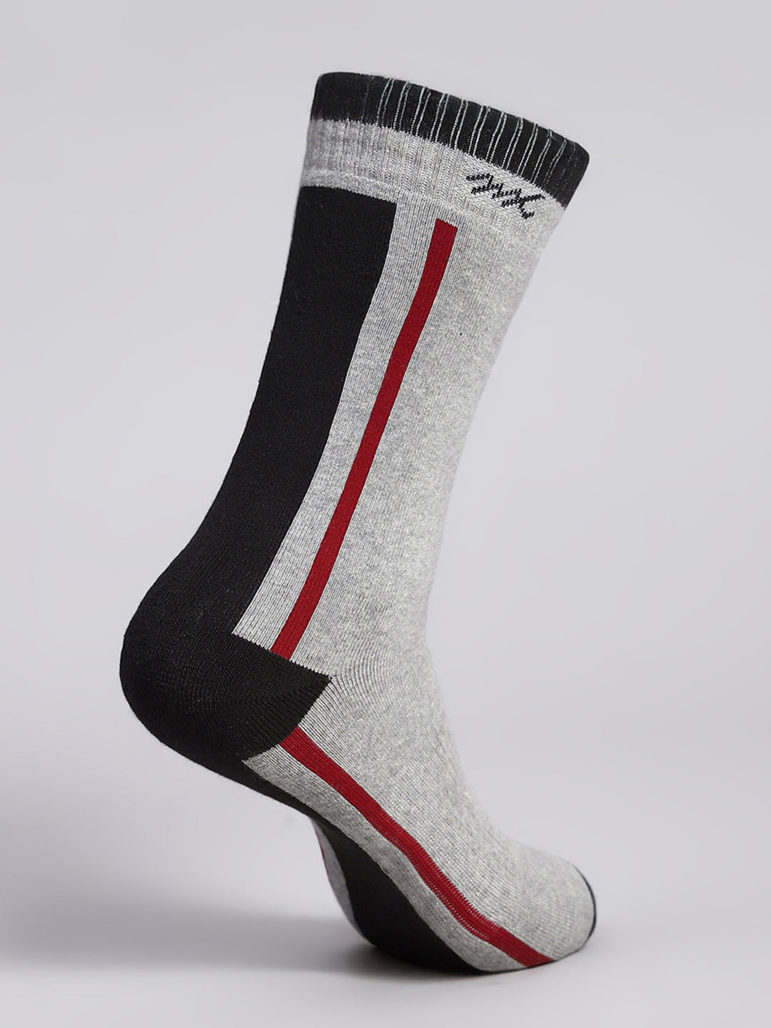 Men Cotton Blend Self Design Calf Length Socks (Pack of 3)