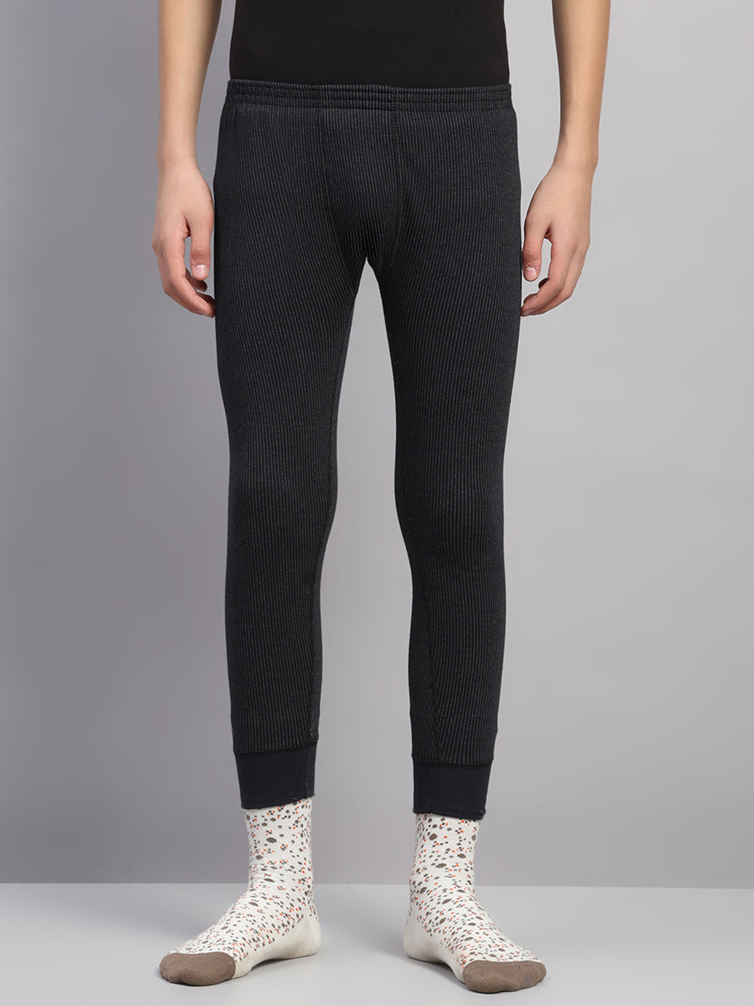 Kids Black Solid Regular Fit Thermal Lower