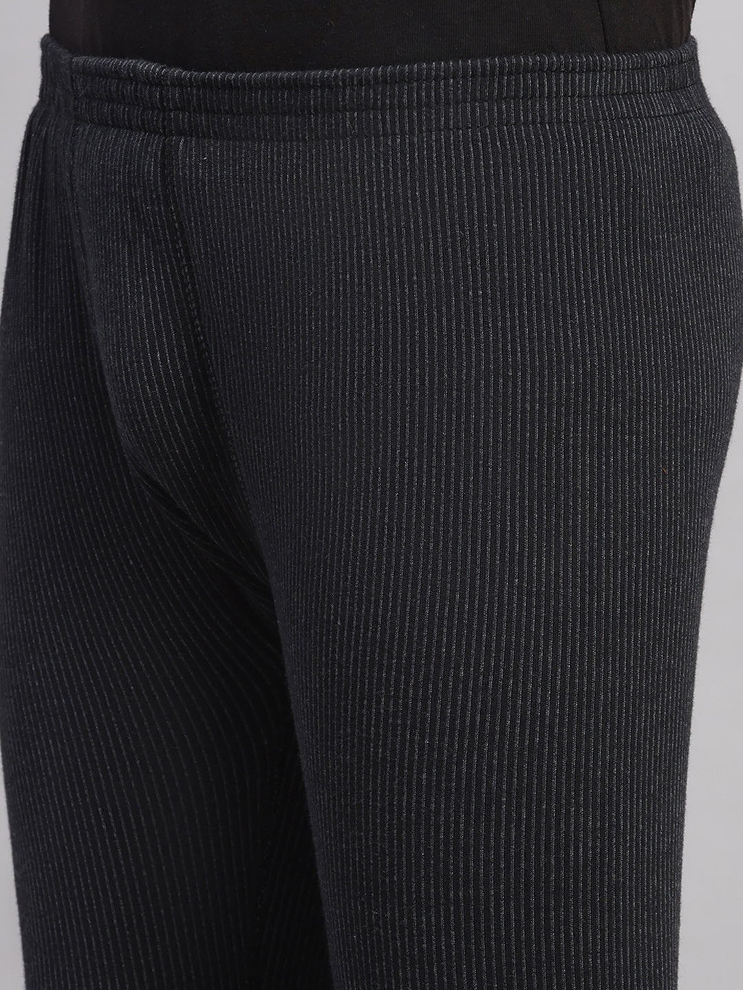 Kids Black Solid Regular Fit Thermal Lower