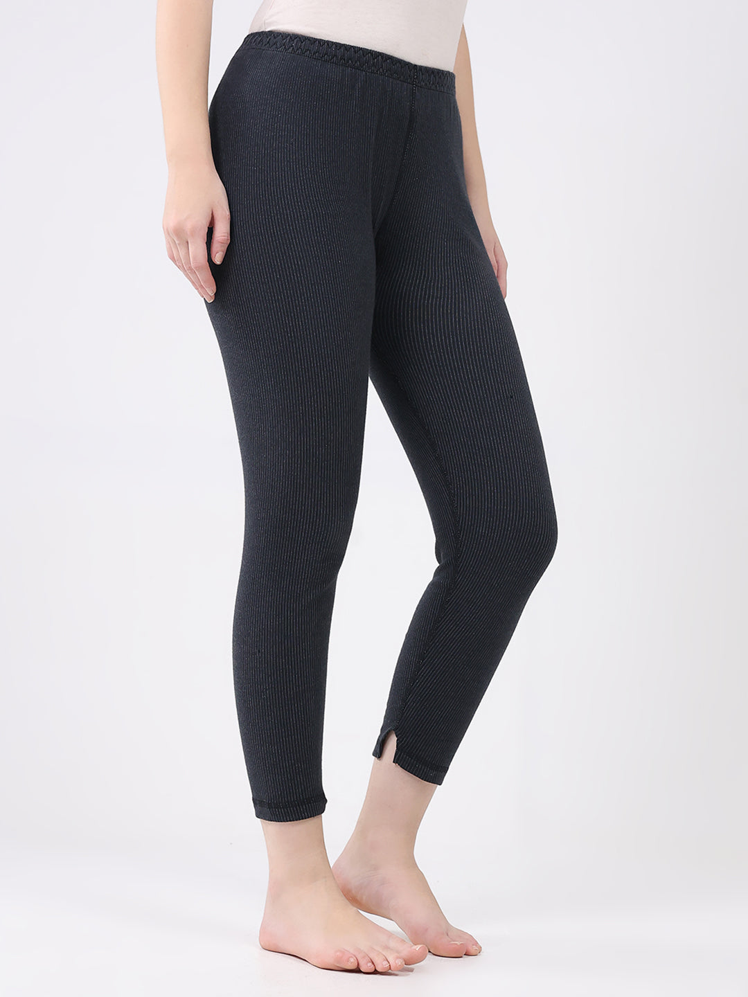 Women Charcoal Solid Thermal Lower