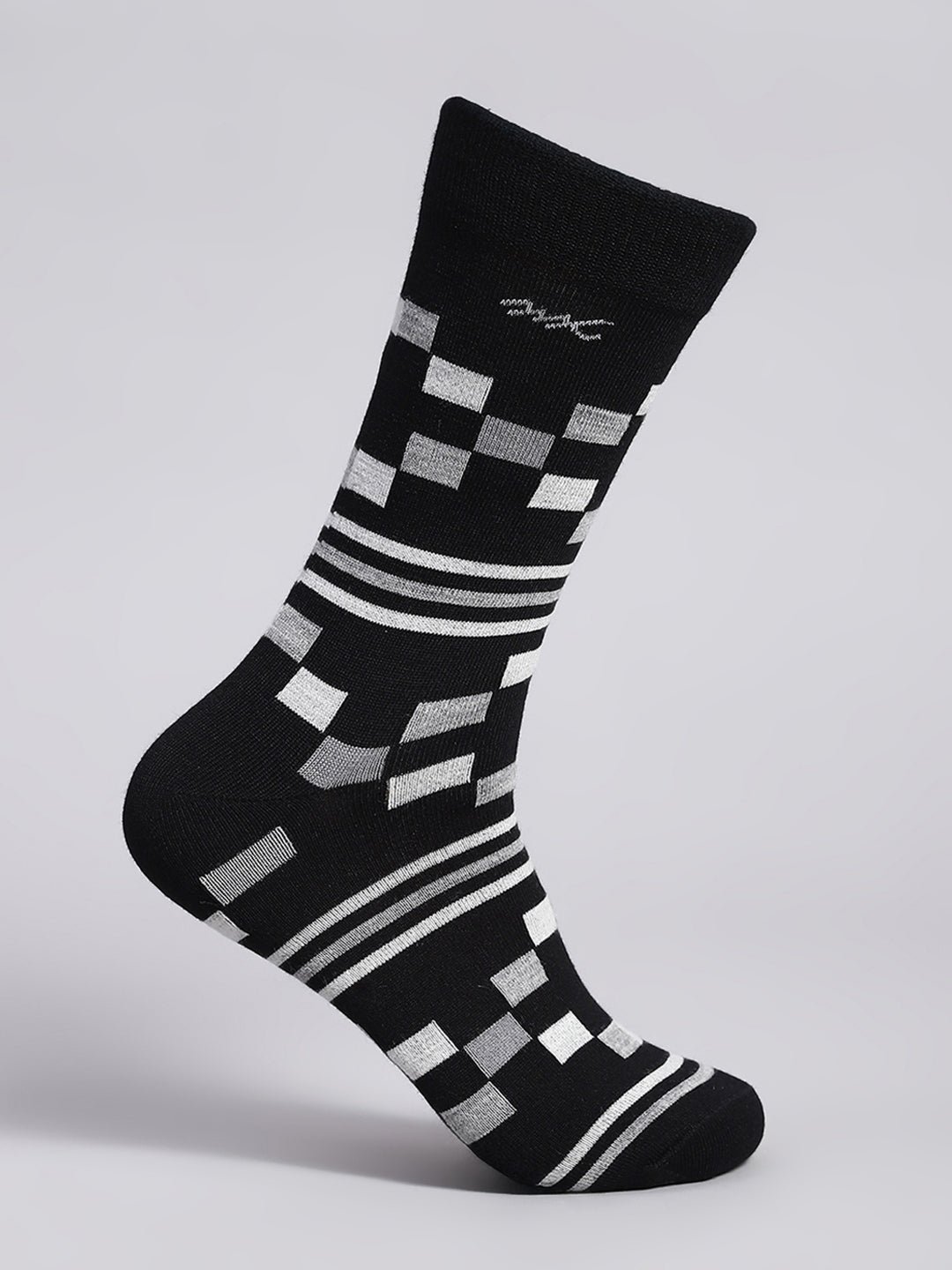 Men Cotton Blend Solid Calf Length Socks (1 Pair)