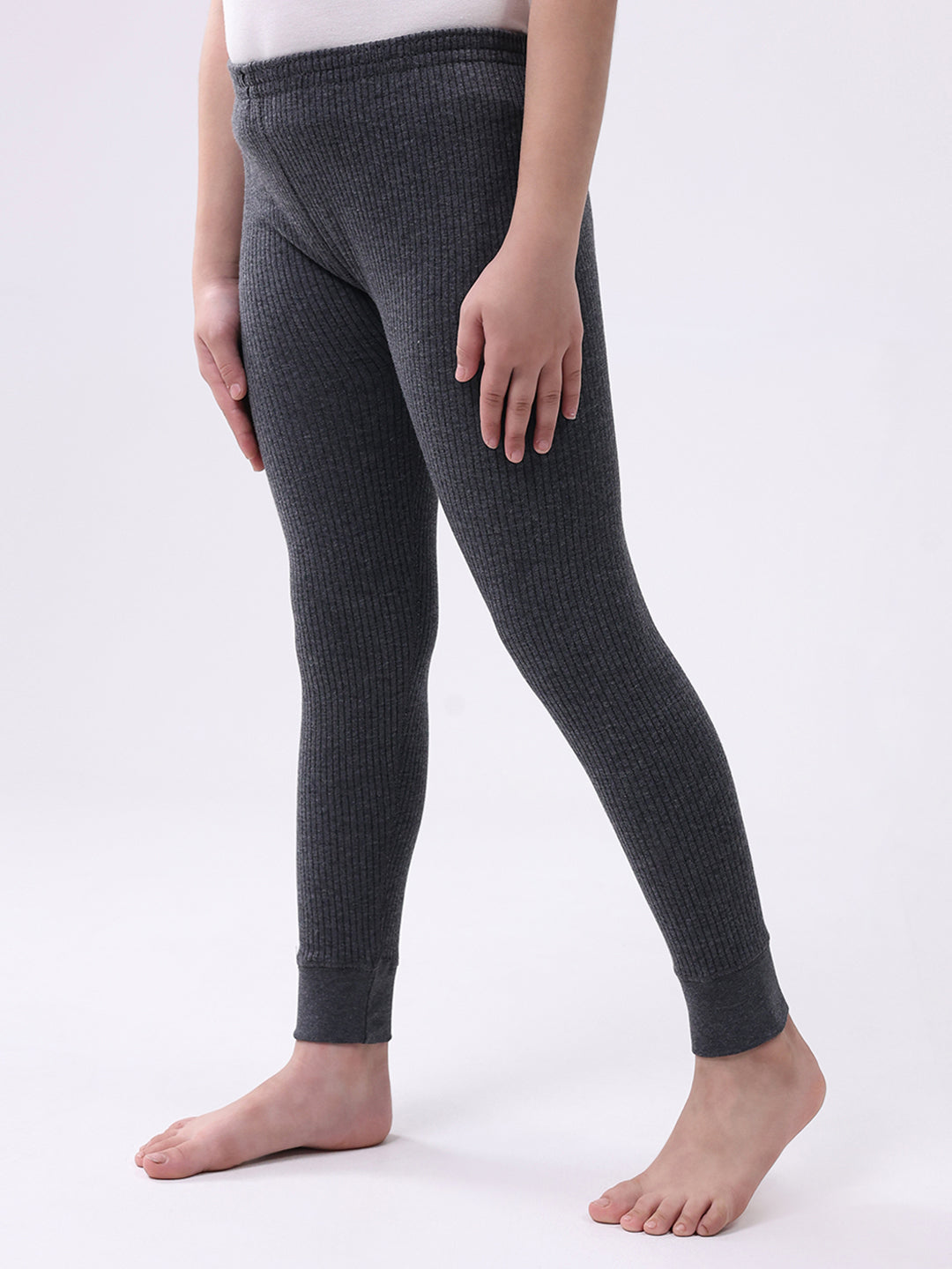 Kids-Unisex Charcoal Solid Thermal Lower