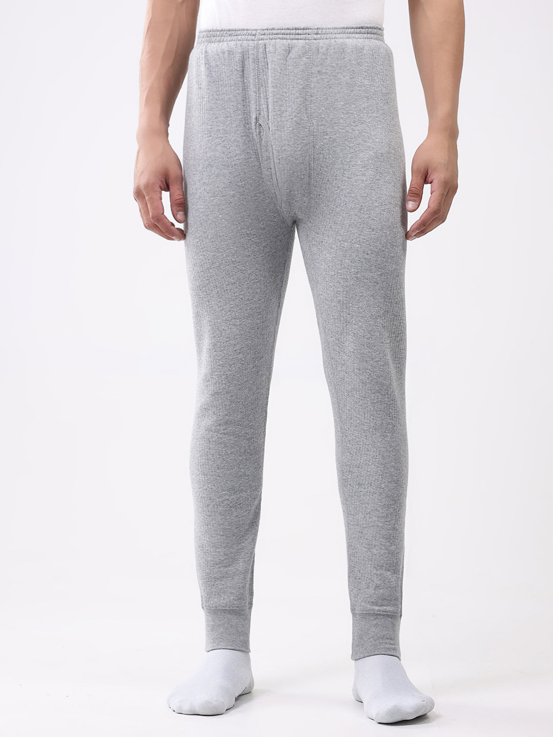 Men Grey Solid Thermal Lower
