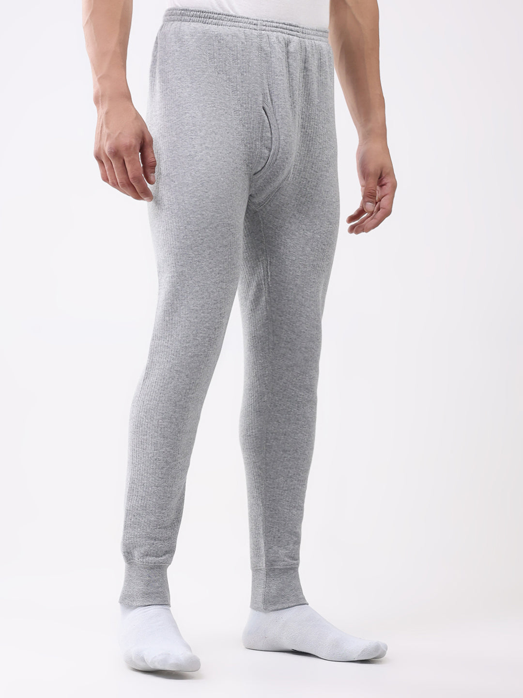 Men Grey Solid Thermal Lower