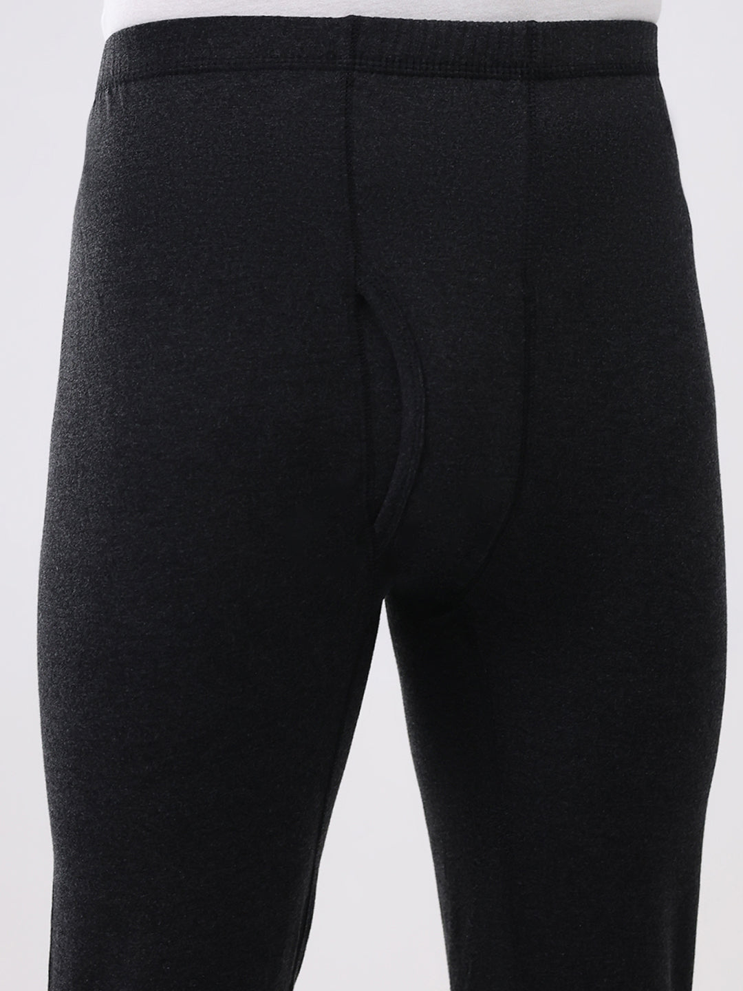 Men Black Solid Thermal Lower
