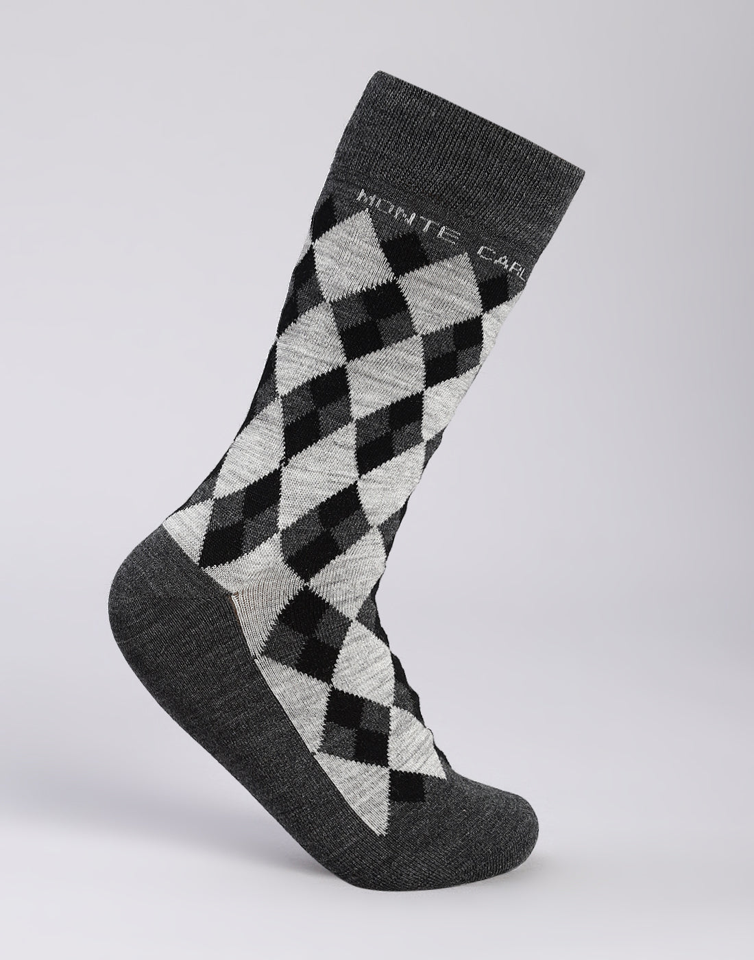 Men Cotton Blend Self Design Calf Length Socks (1 Pair)