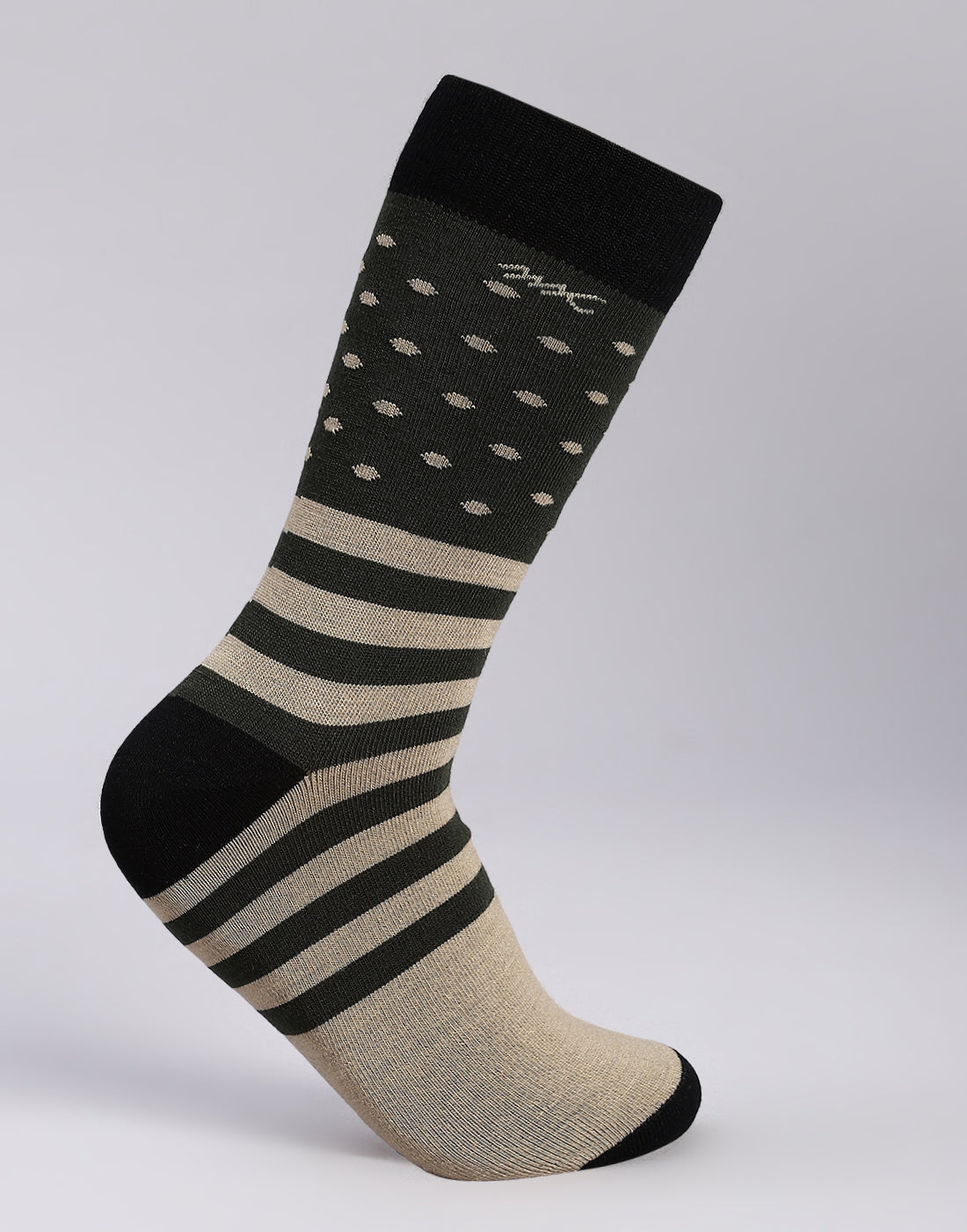 Men Cotton Blend Self Design Calf Length Socks (1 Pair)