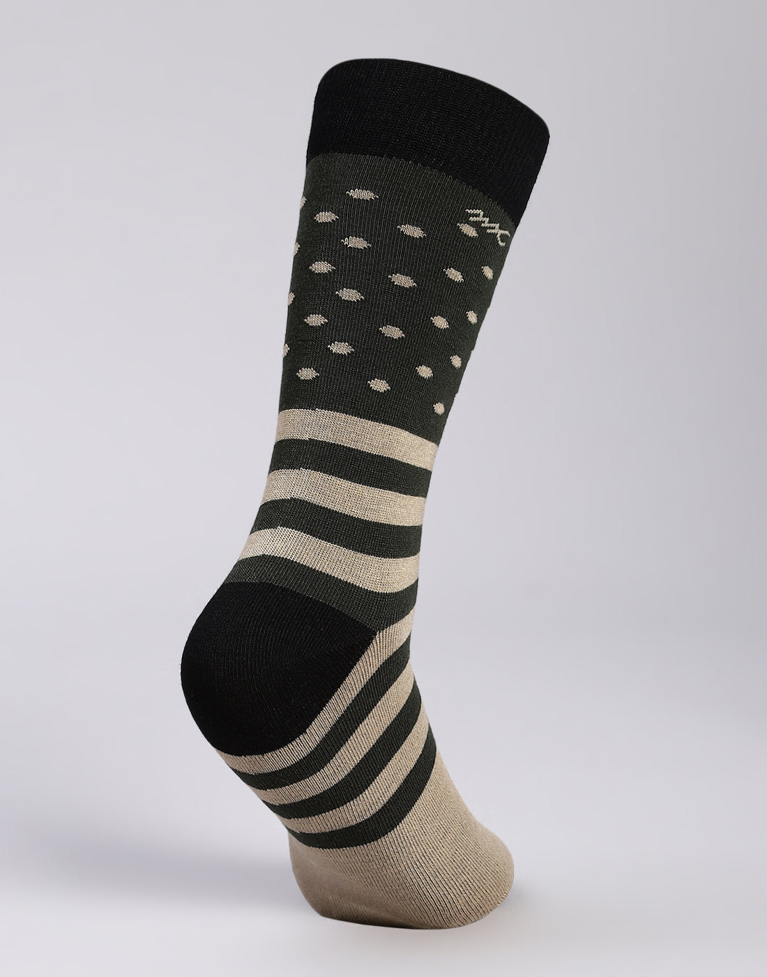 Men Cotton Blend Self Design Calf Length Socks (1 Pair)