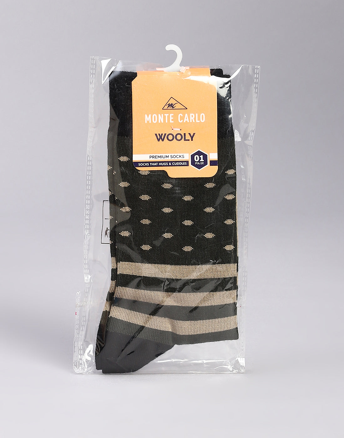 Men Cotton Blend Self Design Calf Length Socks (1 Pair)