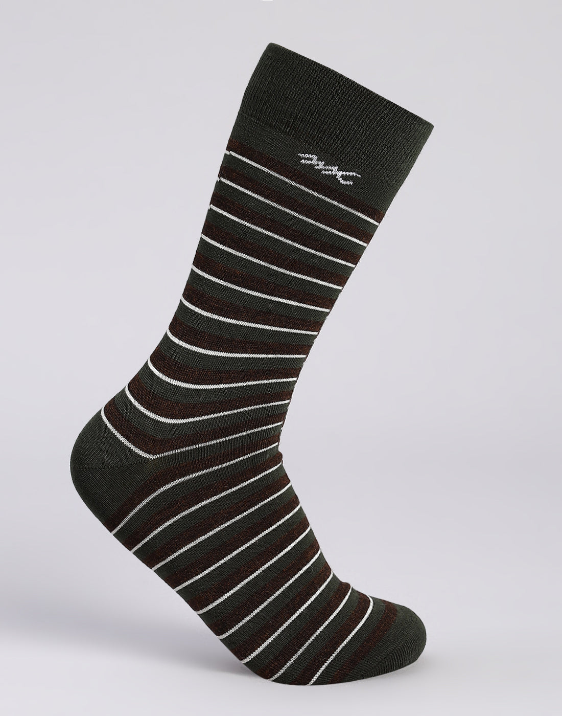 Men Cotton Blend Self Design Calf Length Socks (1 Pair)