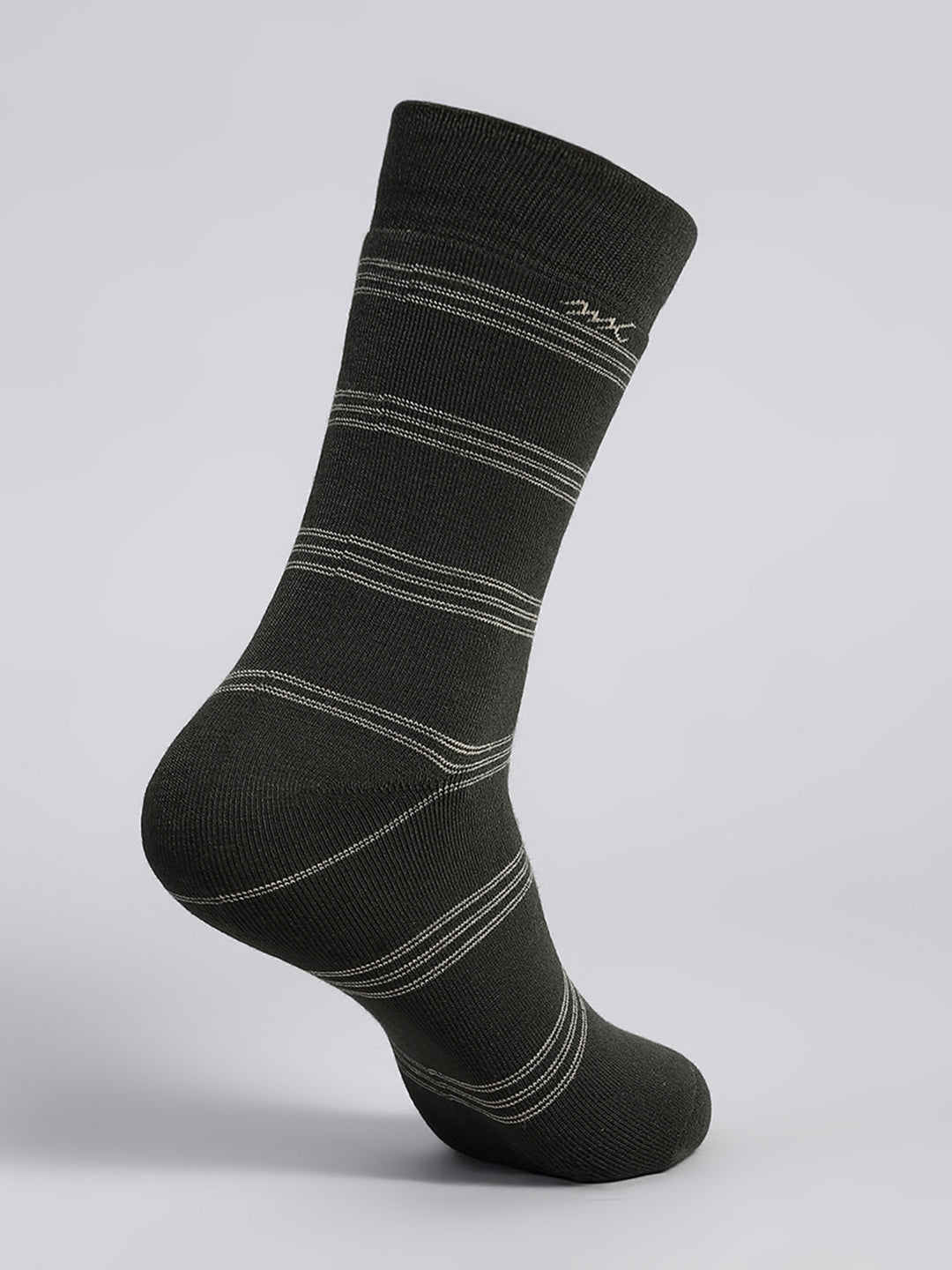 Men Wool blend Stripe Calf Length Socks (Pack of 2)