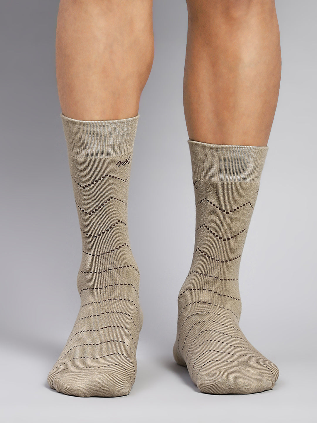 Men Wool blend Stripe Calf Length Socks (Pack of 2)
