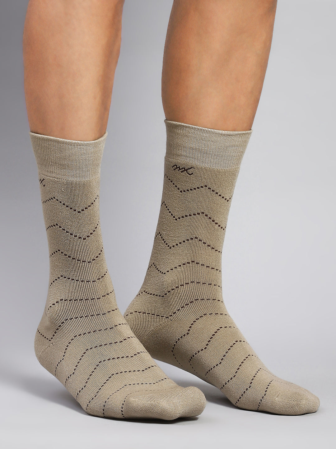 Men Wool blend Stripe Calf Length Socks (Pack of 2)
