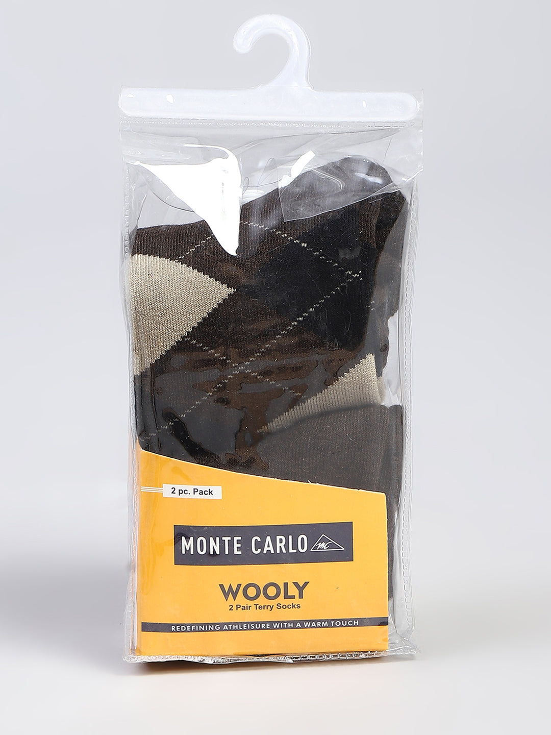 Men Wool blend Self Design Calf Length Socks (Pack of 2)