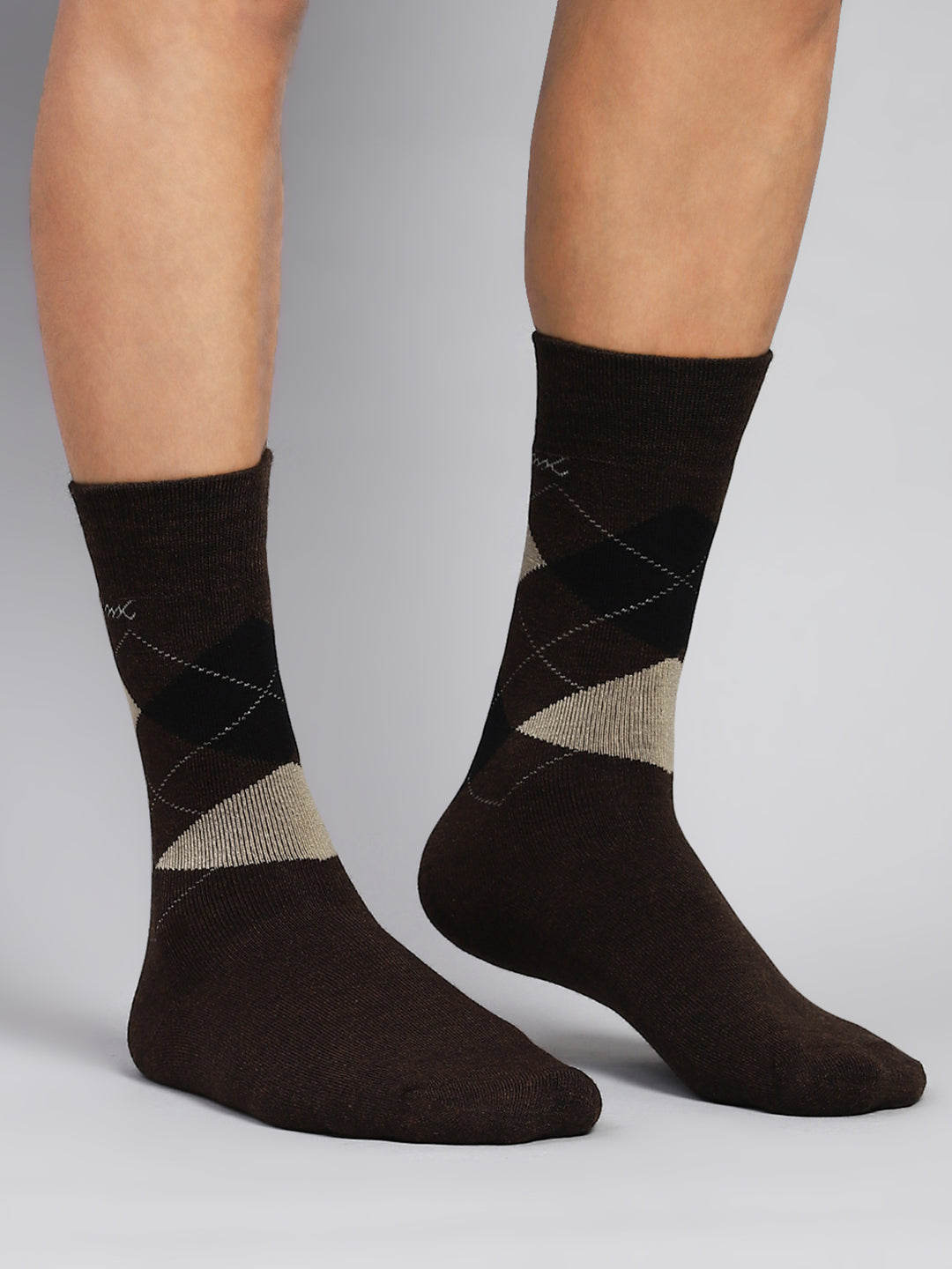 Men Wool blend Self Design Calf Length Socks (Pack of 2)