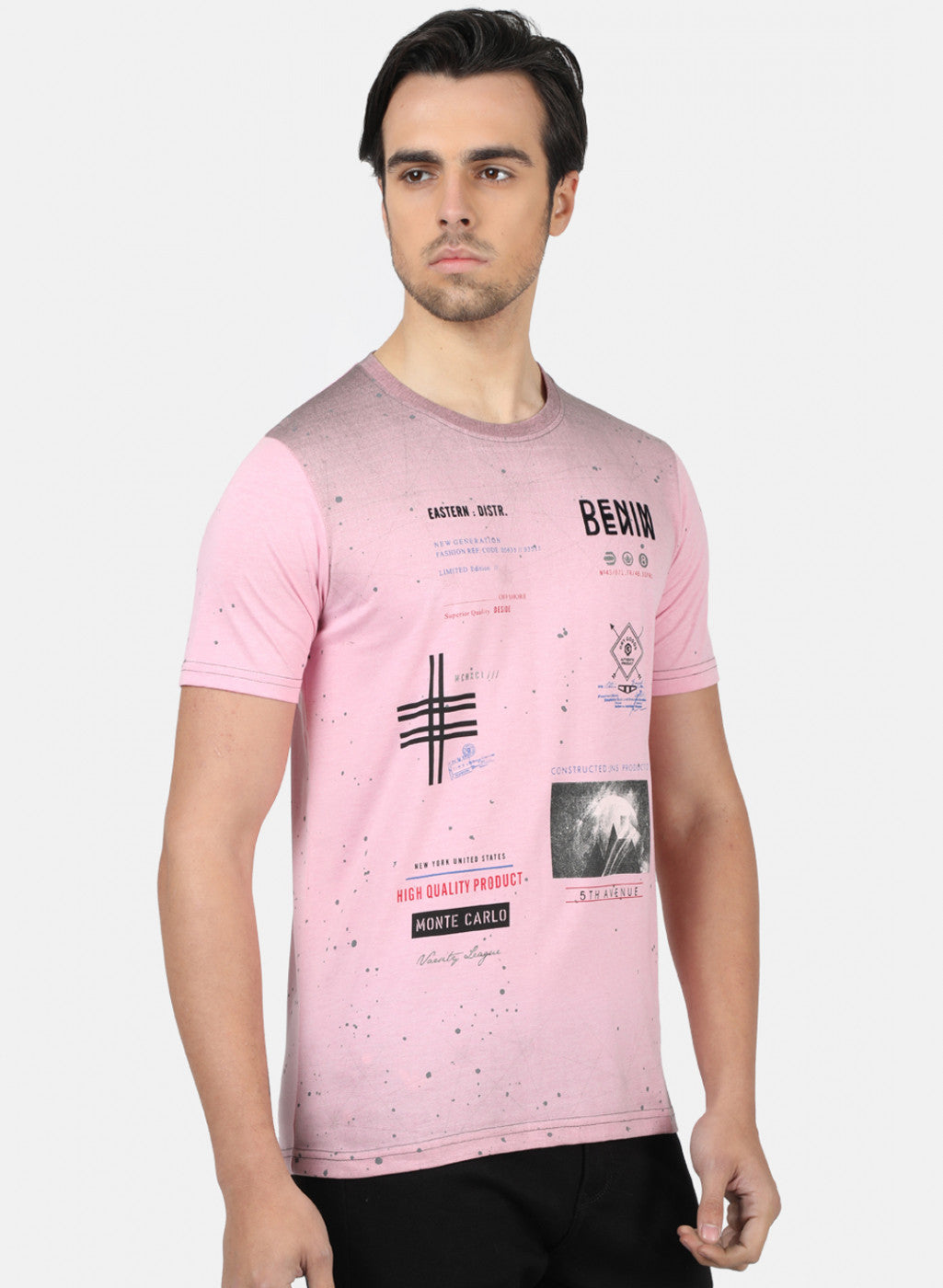 Men Pink Printed T-Shirts