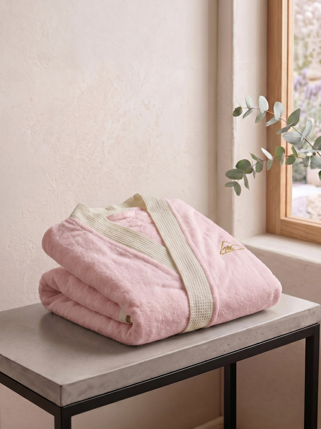 Monte Carlo Unisex Knee Length Solid Cotton Bath Robe 380 GSM with Belt and Pockets