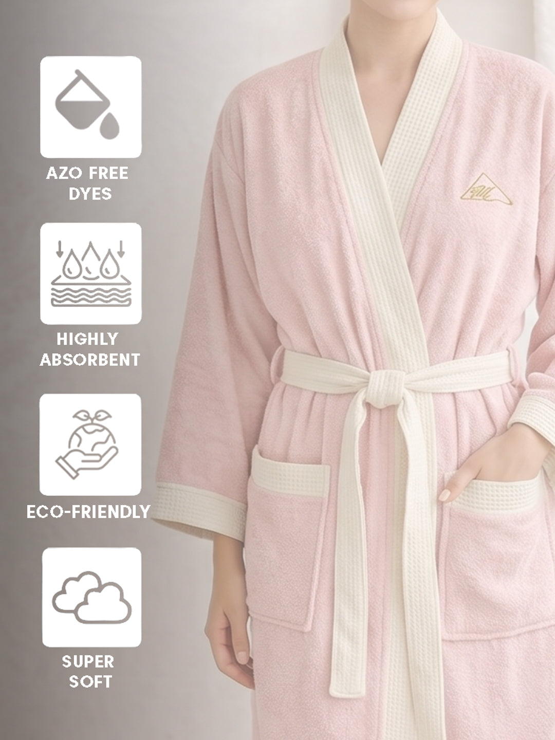 Monte Carlo Unisex Knee Length Solid Cotton Bath Robe 380 GSM with Belt and Pockets