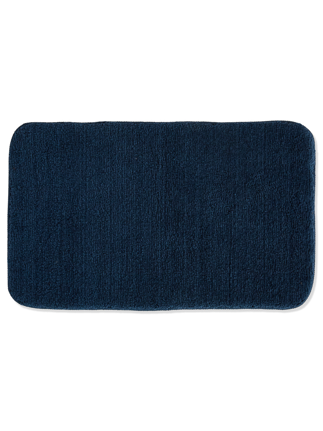Monte Carlo Navy Blue Solid Polyester 2000 GSM Soft and Absorbent Anti-Skid Bath Mat