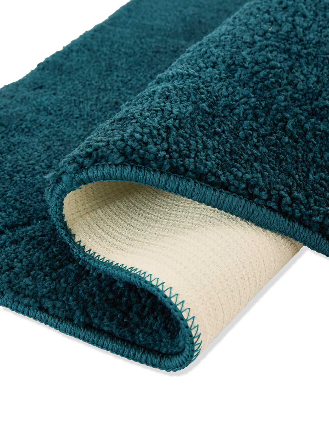 Monte Carlo Teal Blue Solid Polyester 2000 GSM Soft and Absorbent Anti-Skid Bath Mat