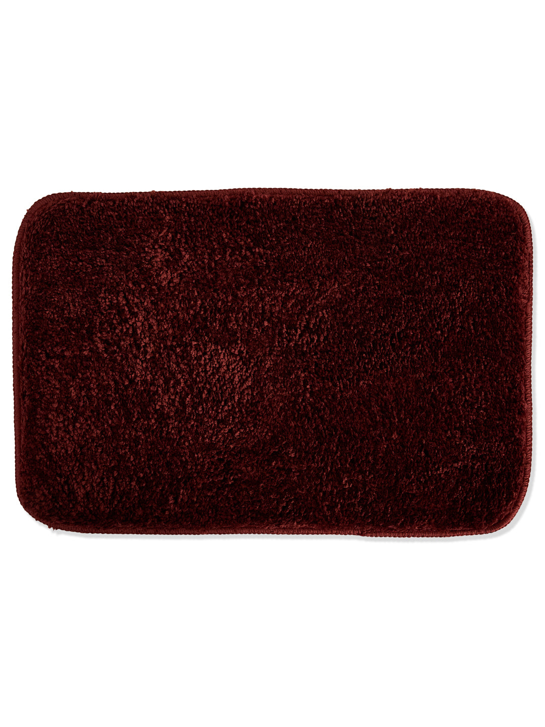 Monte Carlo Maroon Solid Polyester 2000 GSM Soft and Absorbent Anti-Skid Bath Mat
