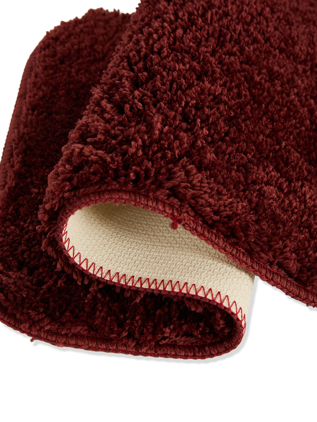 Monte Carlo Maroon Solid Polyester 2000 GSM Soft and Absorbent Anti-Skid Bath Mat