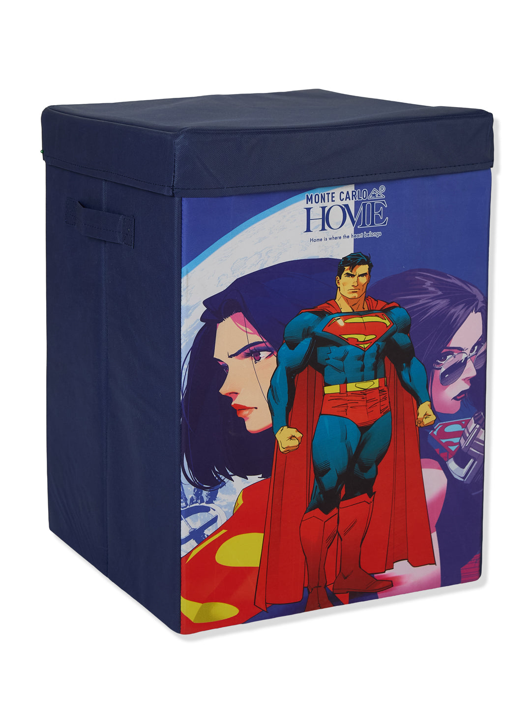 Monte Carlo Cartoon Print Polyester Foldable Laundry Storage Bag with Lid