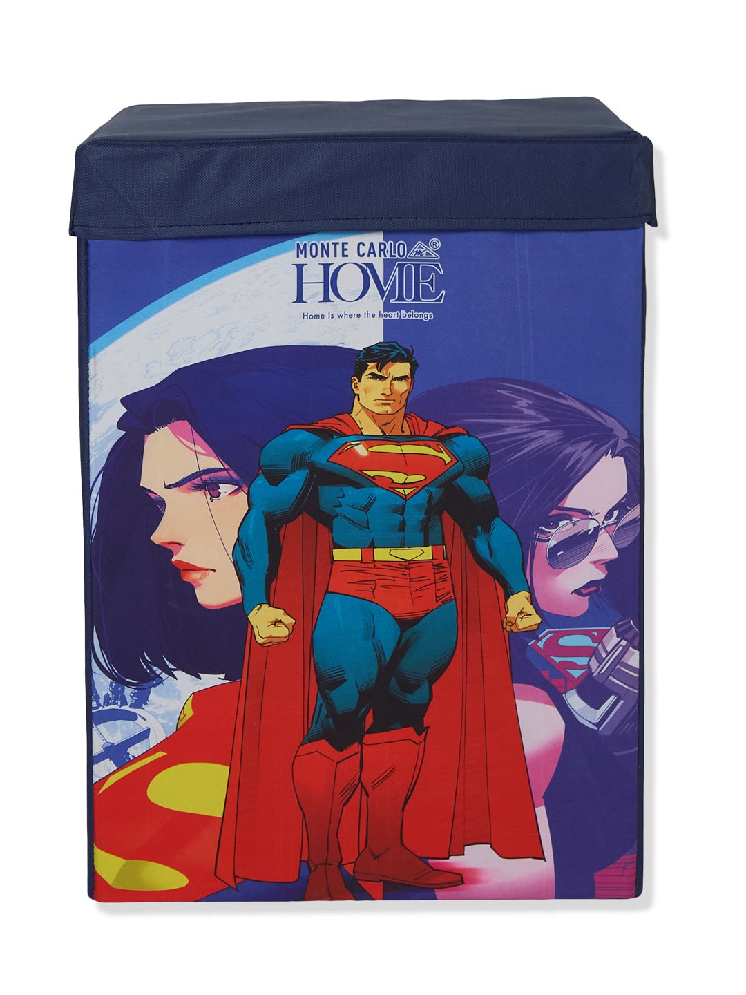 Monte Carlo Cartoon Print Polyester Foldable Laundry Storage Bag with Lid