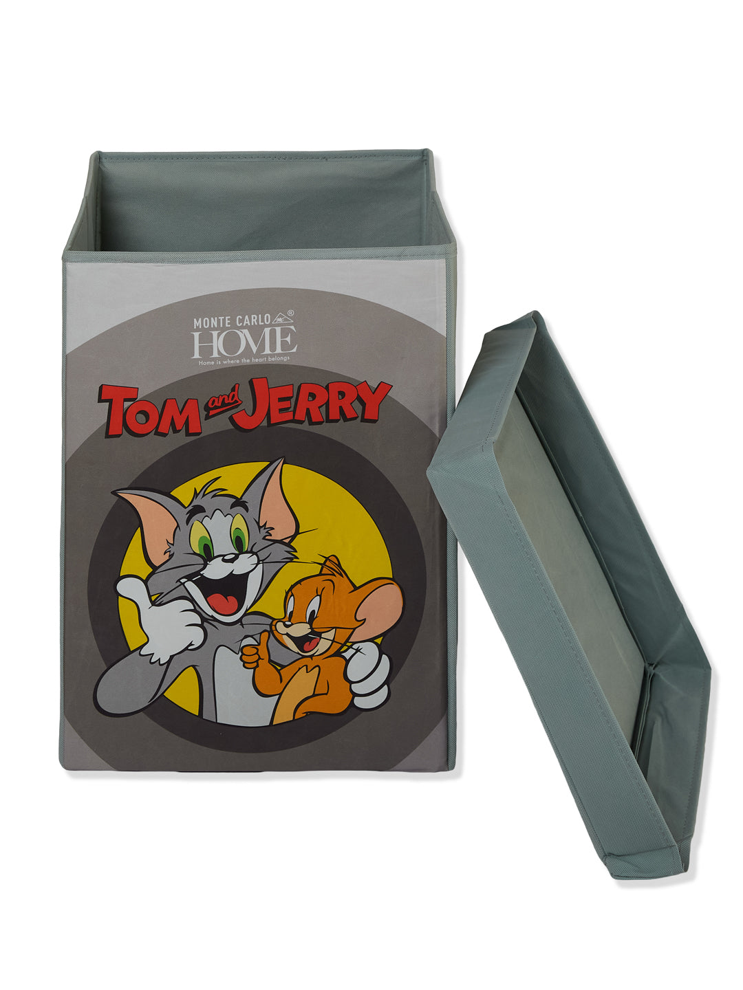 Monte Carlo Cartoon Print Polyester Foldable Laundry Storage Bag with Lid