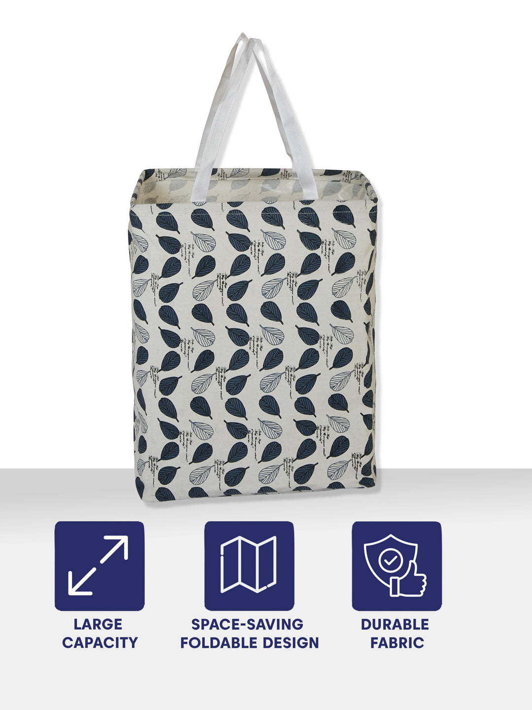 Monte Carlo Leaf Print Cotton Laundry Storage Bag with Handles