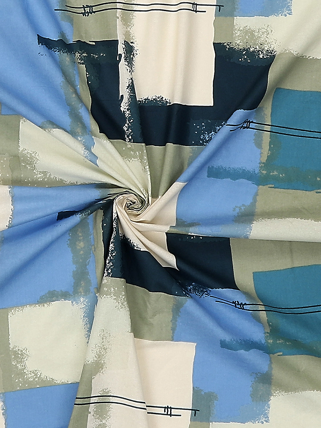 140TC Pure Cotton Queen Bedsheet with 2 Pillow Covers