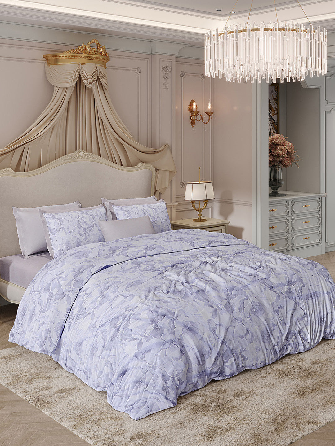 300 TC Cotton King Size Luxury 7 Pc Bedding Set (Heritage)