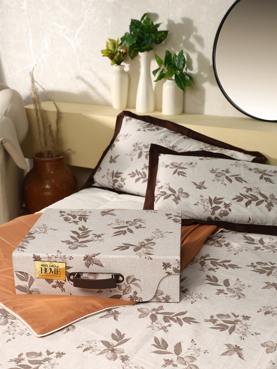 300 TC Cotton King Size Luxury 7 Pc Bedding Set (Heritage)