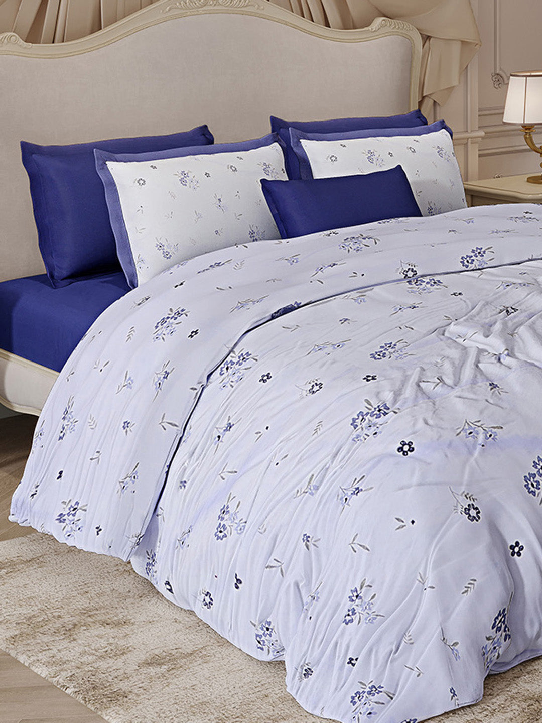 300 TC Cotton King Size Luxury 7 Pc Bedding Set (Heritage)