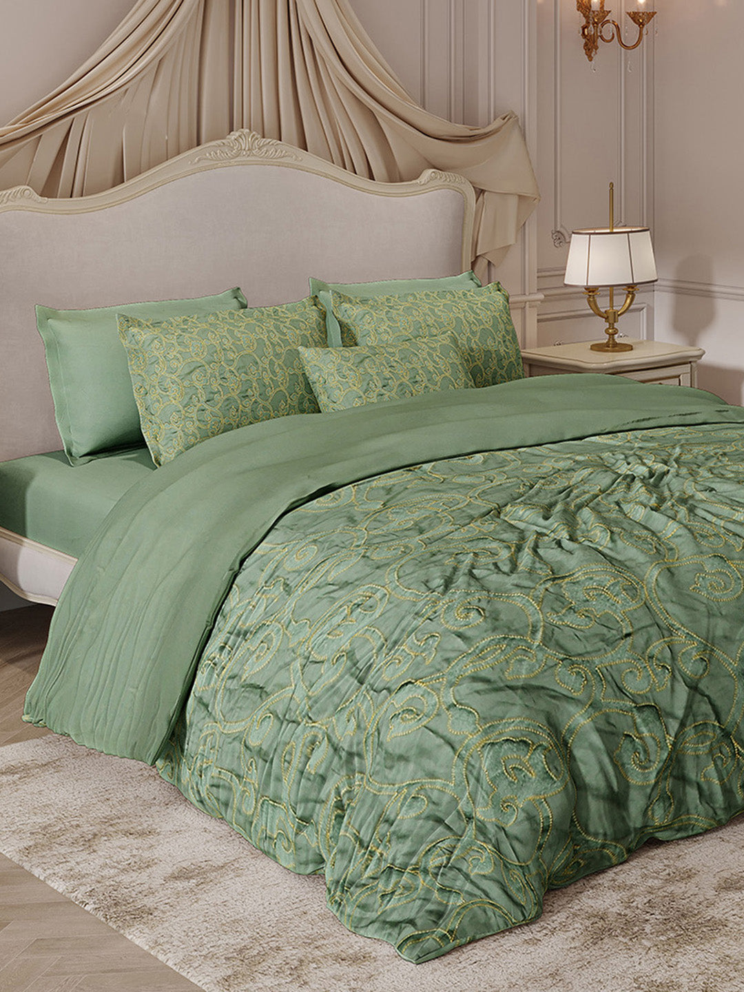 400 TC Cotton King Size Luxury 10 Pc Bedding Set (Matrix)