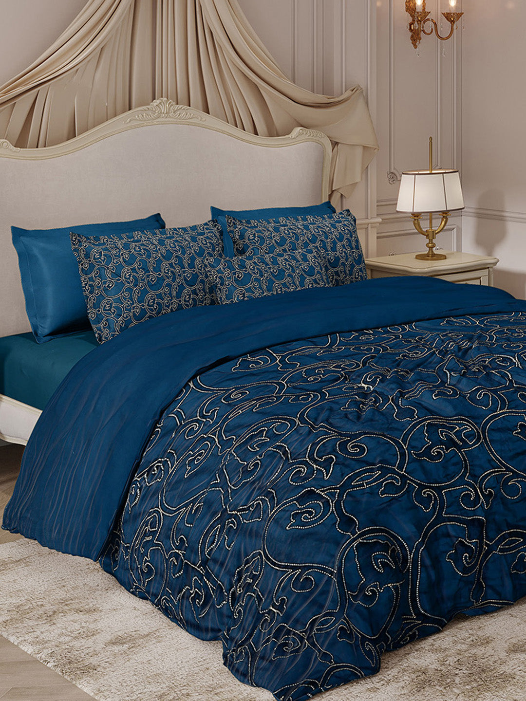400 TC Cotton King Size Luxury 10 Pc Bedding Set (Matrix)