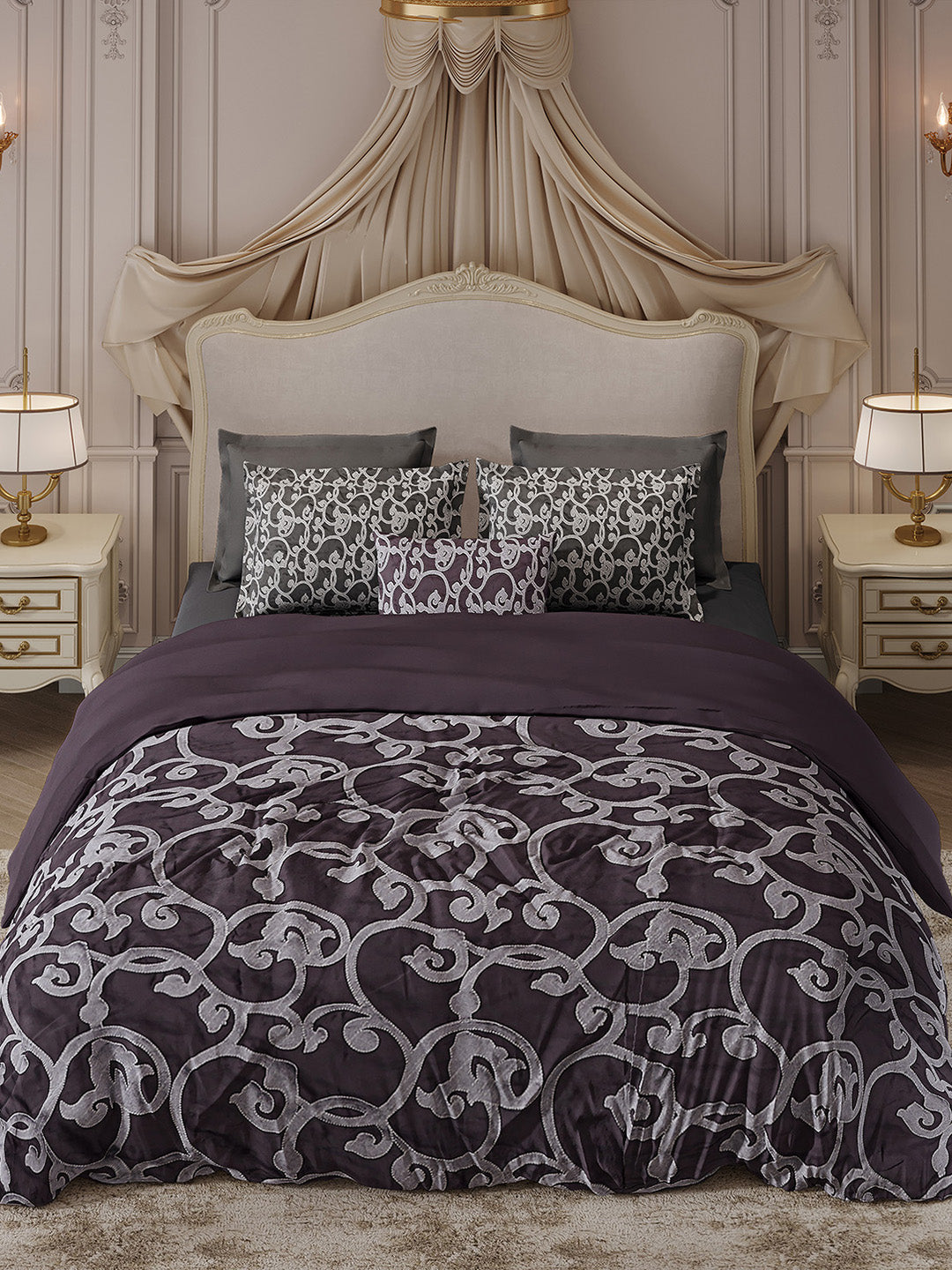 400 TC Cotton King Size Luxury 10 Pc Bedding Set (Matrix)