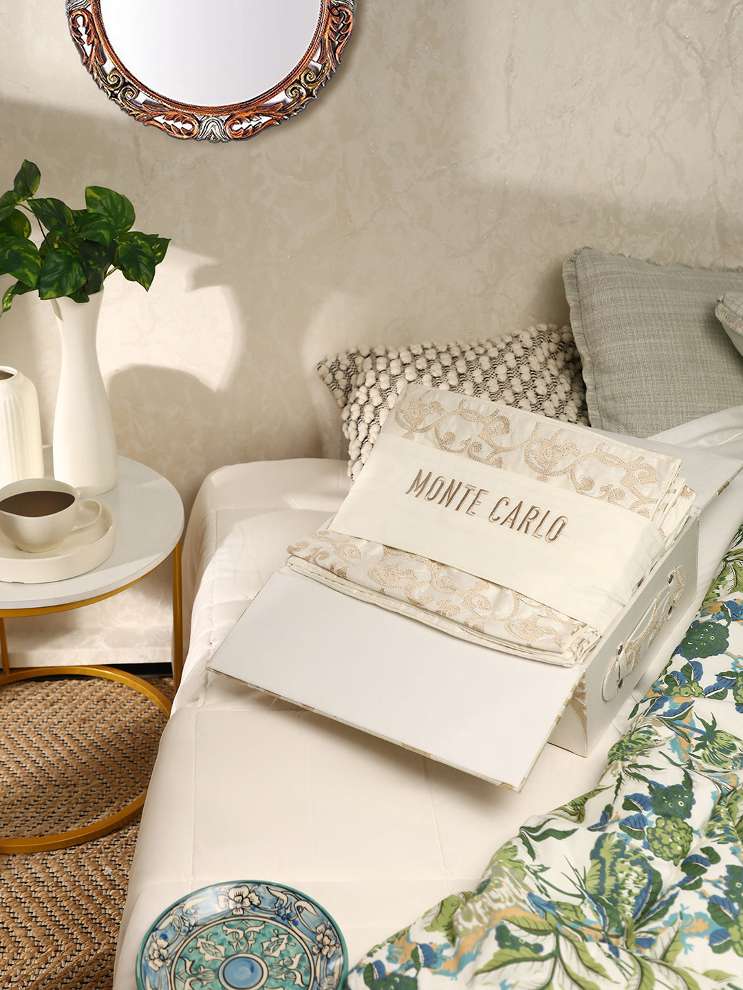 400 TC Cotton King Size Luxury 10 Pc Bedding Set (Matrix)