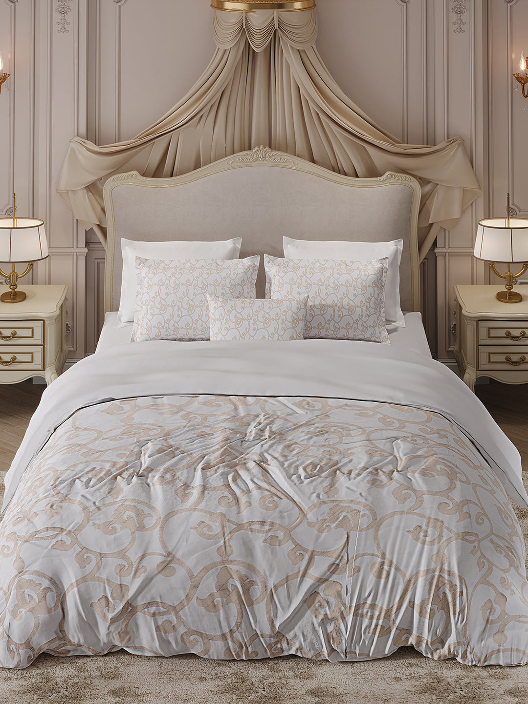 400 TC Cotton King Size Luxury 10 Pc Bedding Set (Matrix)