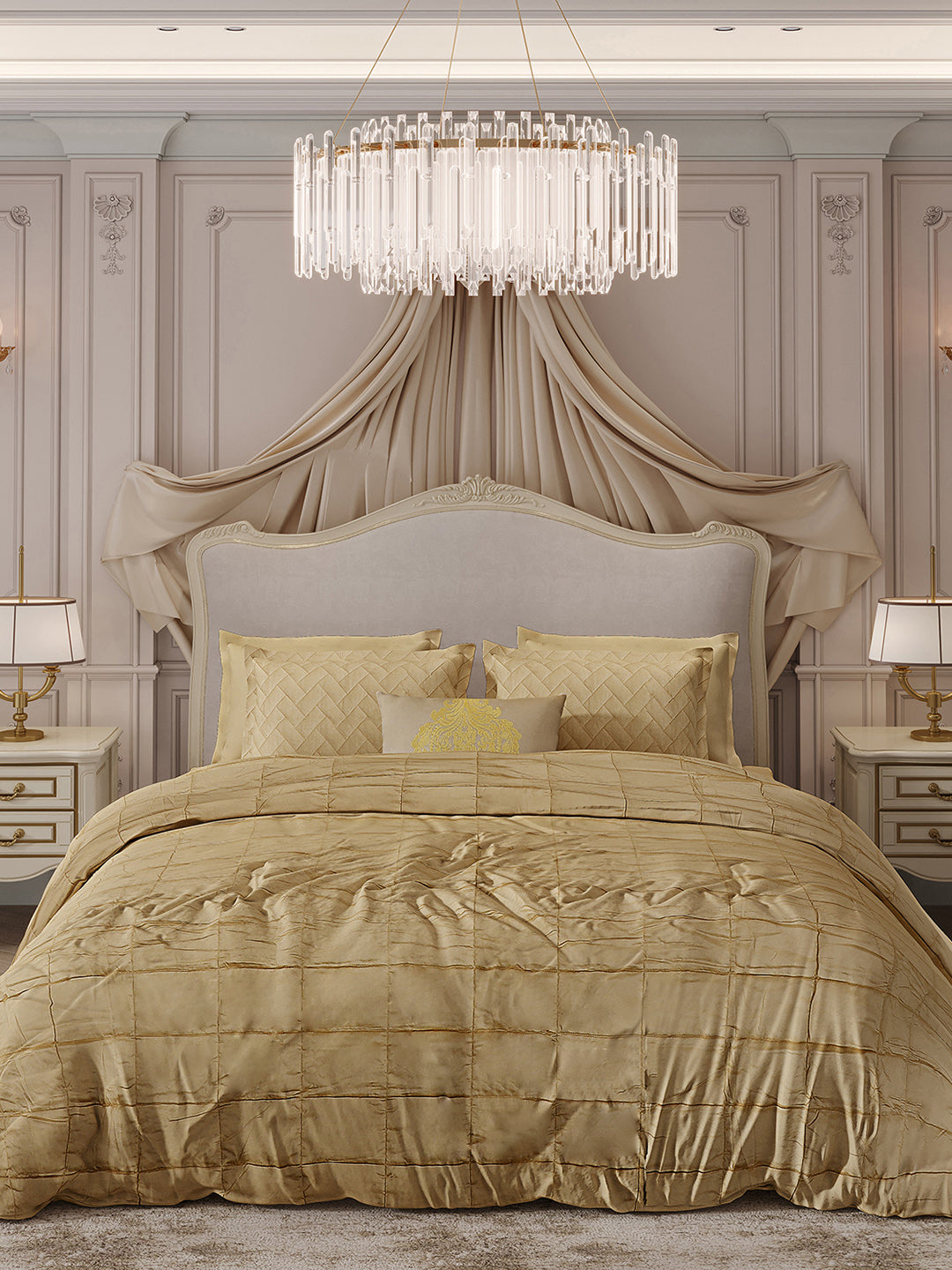 300 TC Cotton King Size Luxury 11 Pc Bedding Set (Trousseau)