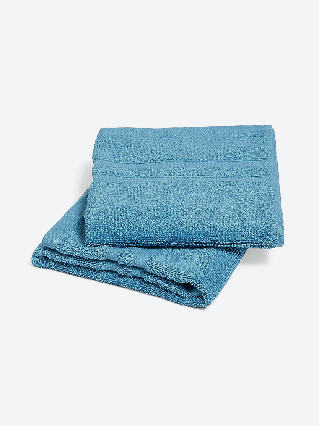 Blue Cotton 525 GSM Hand Towels (Pack of 2)