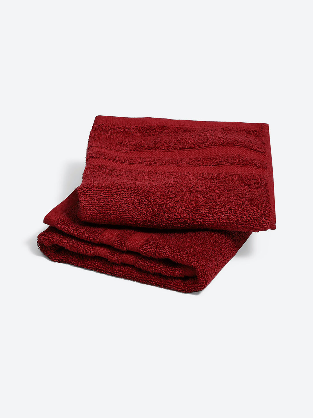 Red Cotton 525 GSM Hand Towels (Pack of 2)