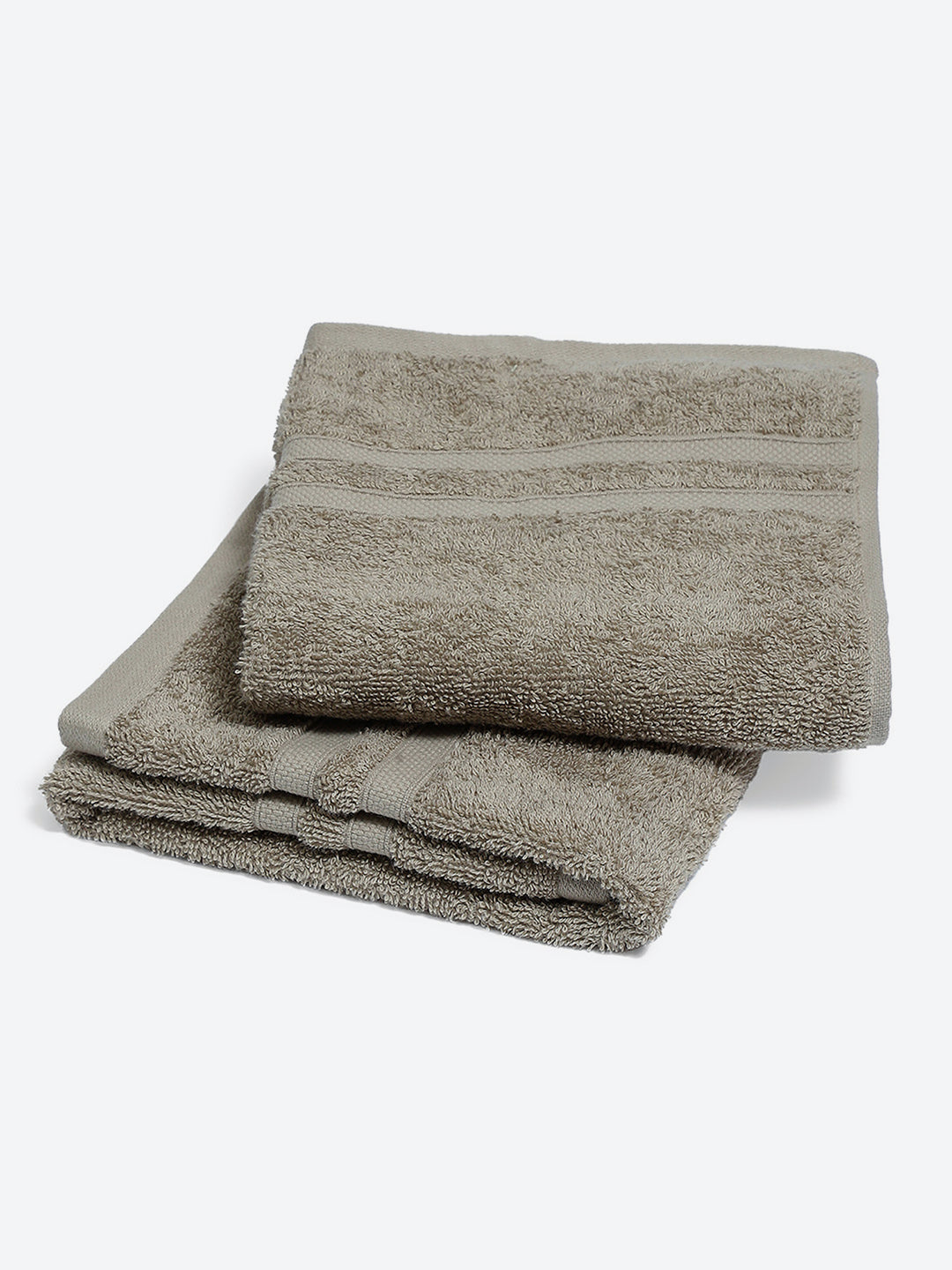 Beige Cotton 525 GSM Hand Towels (Pack of 2)