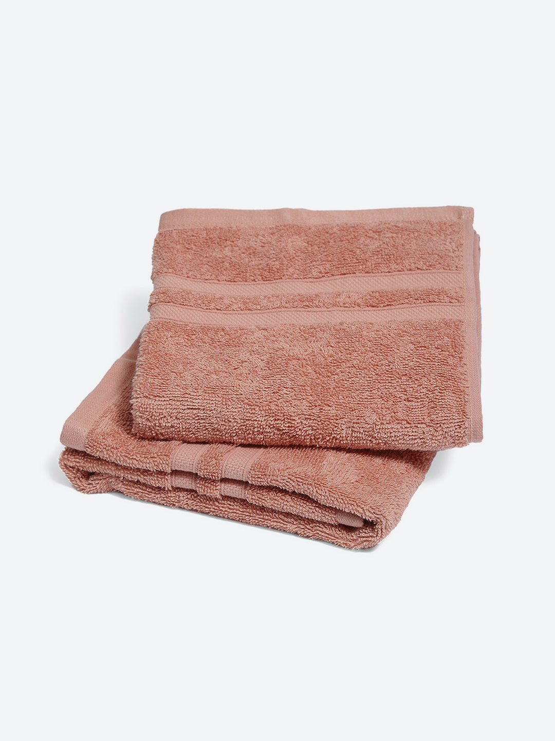 Peach Cotton 525 GSM Hand Towels (Pack of 2)